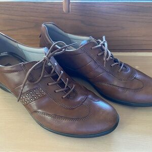 ECCO 40 9.5 M Brown Leather Oxford Sneakers